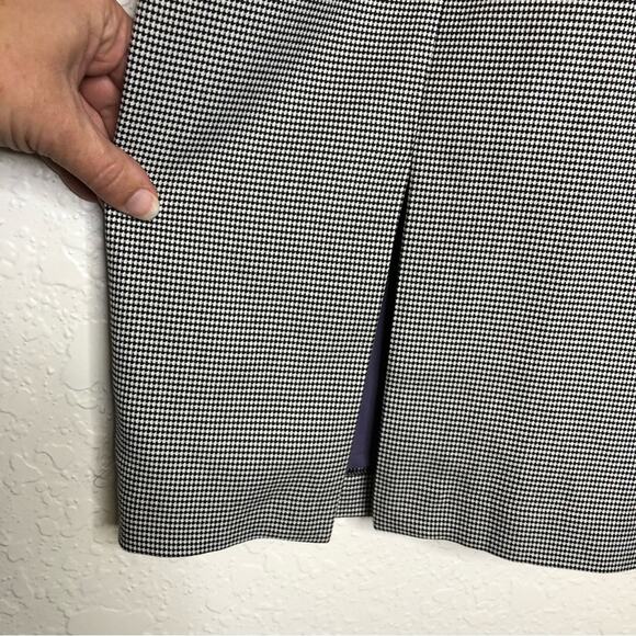 WHBM black twisted collar houndstooth skirt sleeveless sheath dress size 2 NWT - Picture 6 of 15